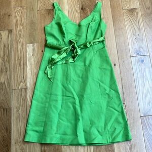 J. Crew Green A-line cotton Dress with Waist Tie size 12